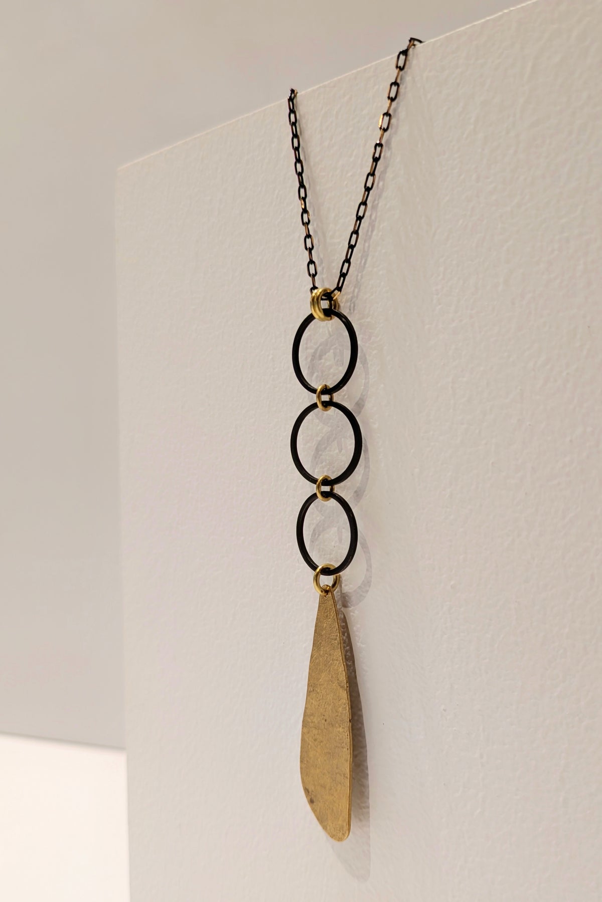 Oxidized Brass Flow Necklace