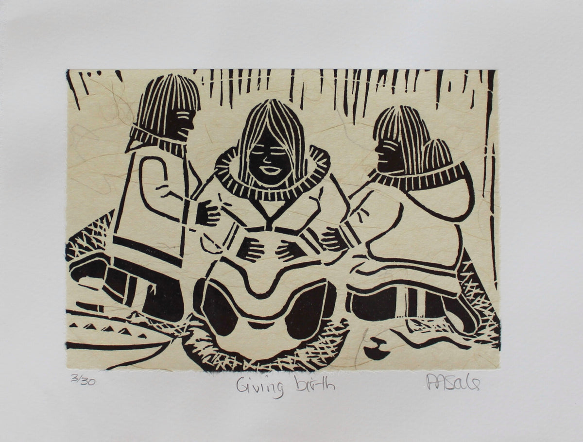 Piatsi Ainalik Limited Edition Print - Giving birth