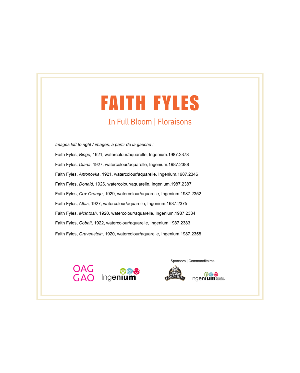 Faith Fyles. Floraisons | Impression