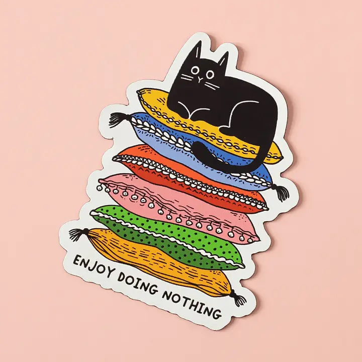Enjoy Doing Nothing Cat Vinyl Sticker