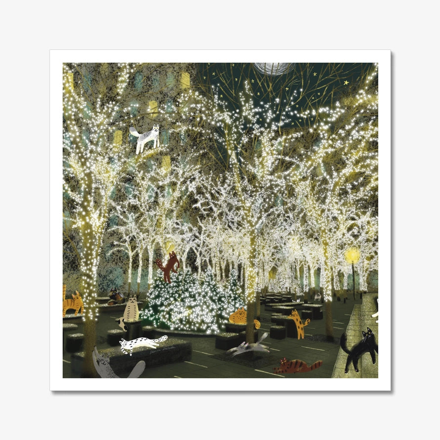 Cats in New York Lights - Art Print
