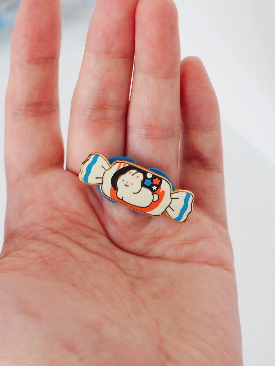 White Rabbit Enamel Pin