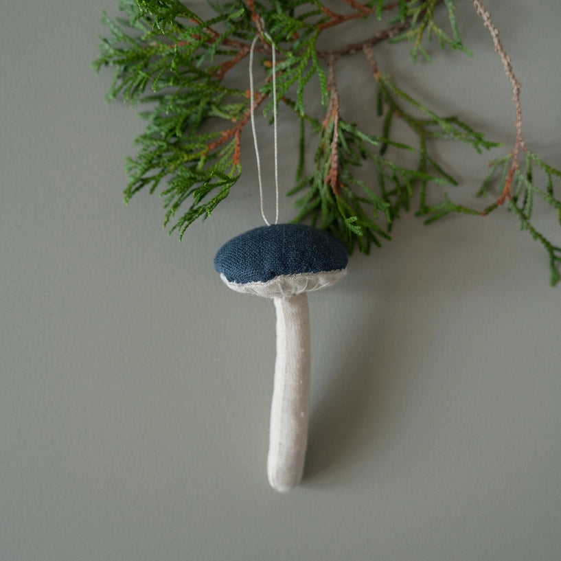 Linen Fabric Mushroom Ornament