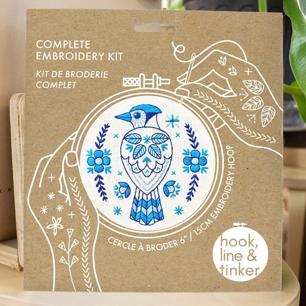 Kit de broderie complet « Blue Jay »
