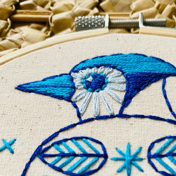Kit de broderie complet « Blue Jay »