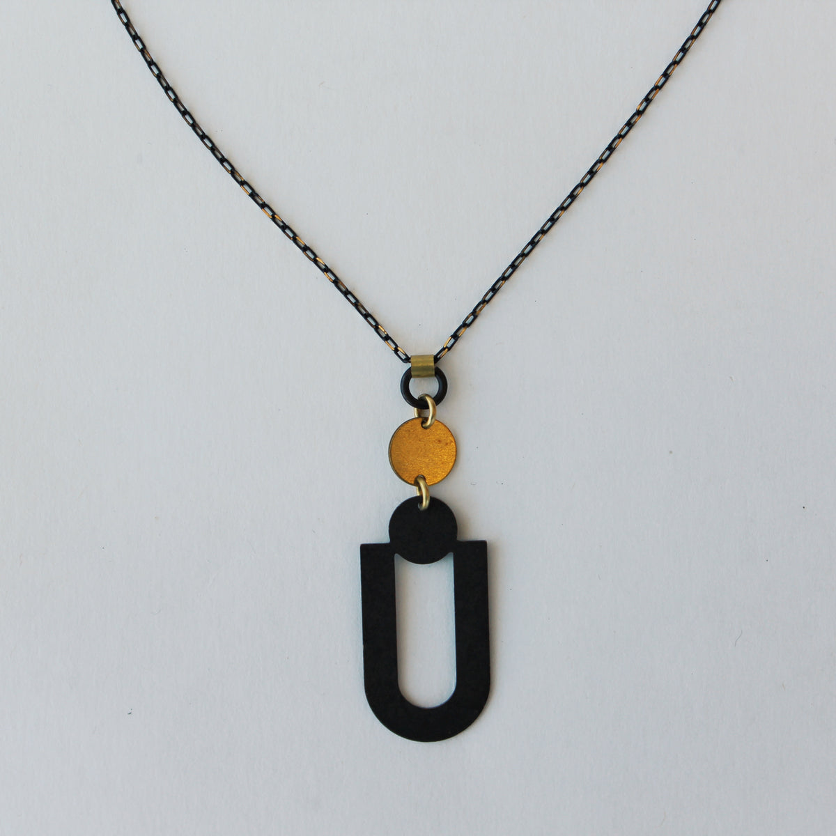 Oxidized Brass Attraction Necklace