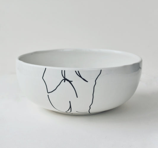 Mixing Bowl with Abstract Hands