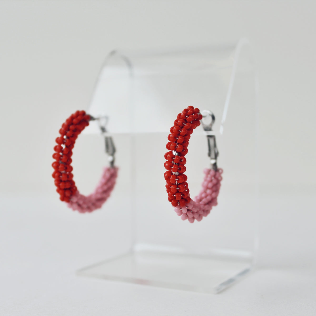 Swirly Beaded Hoop Earrings