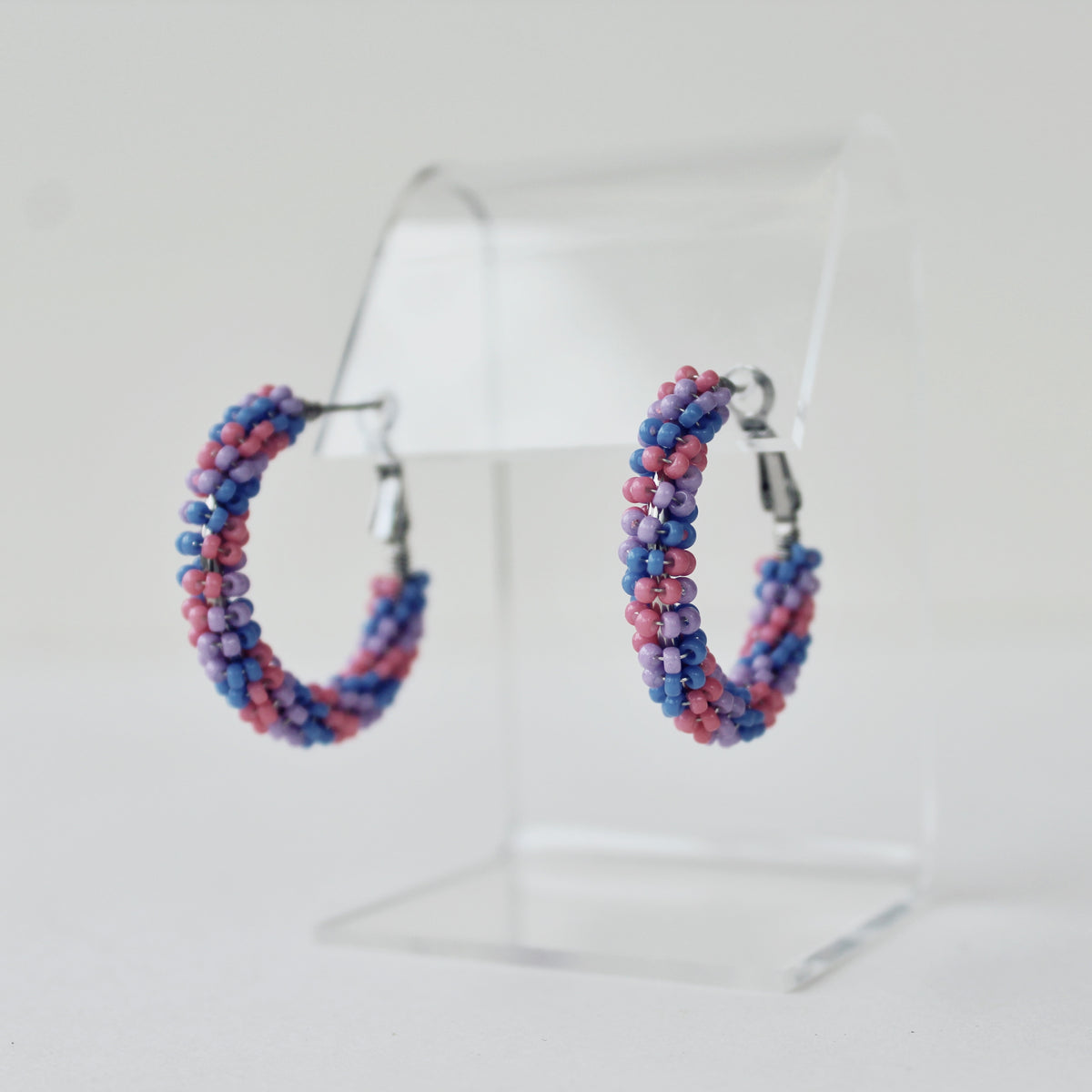 Swirly Beaded Hoop Earrings
