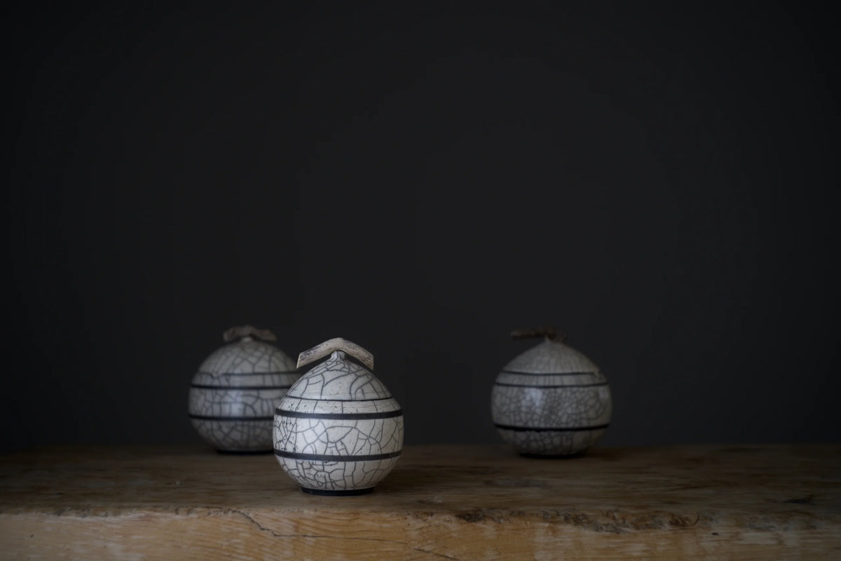 Small White Raku Keepsake Vessel