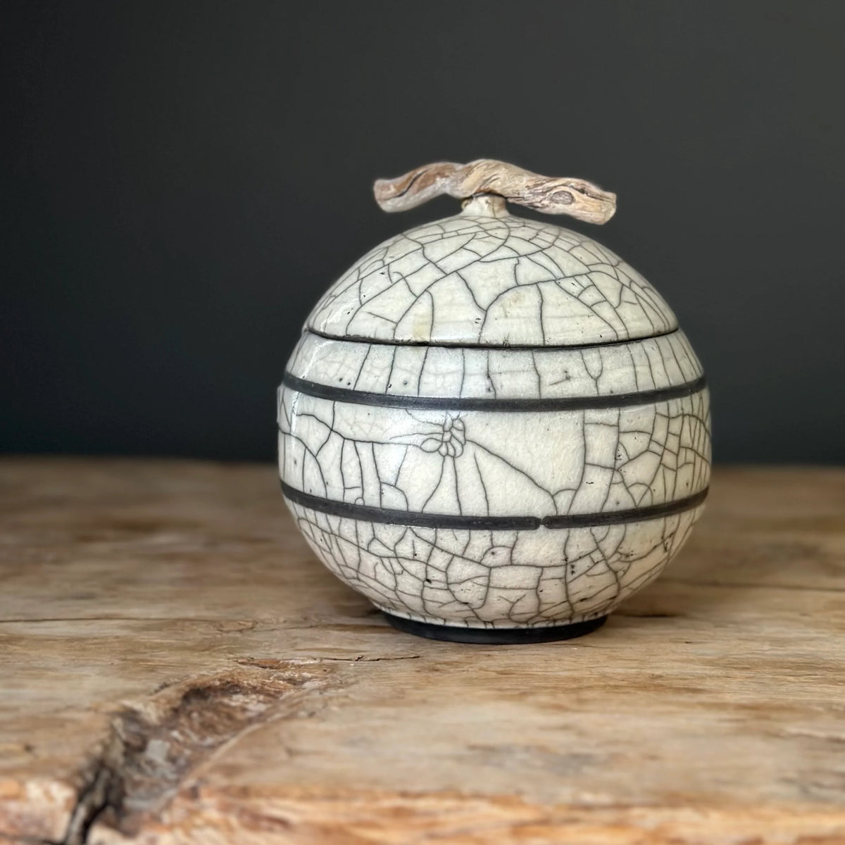 Medium White Raku Keepsake Vessel