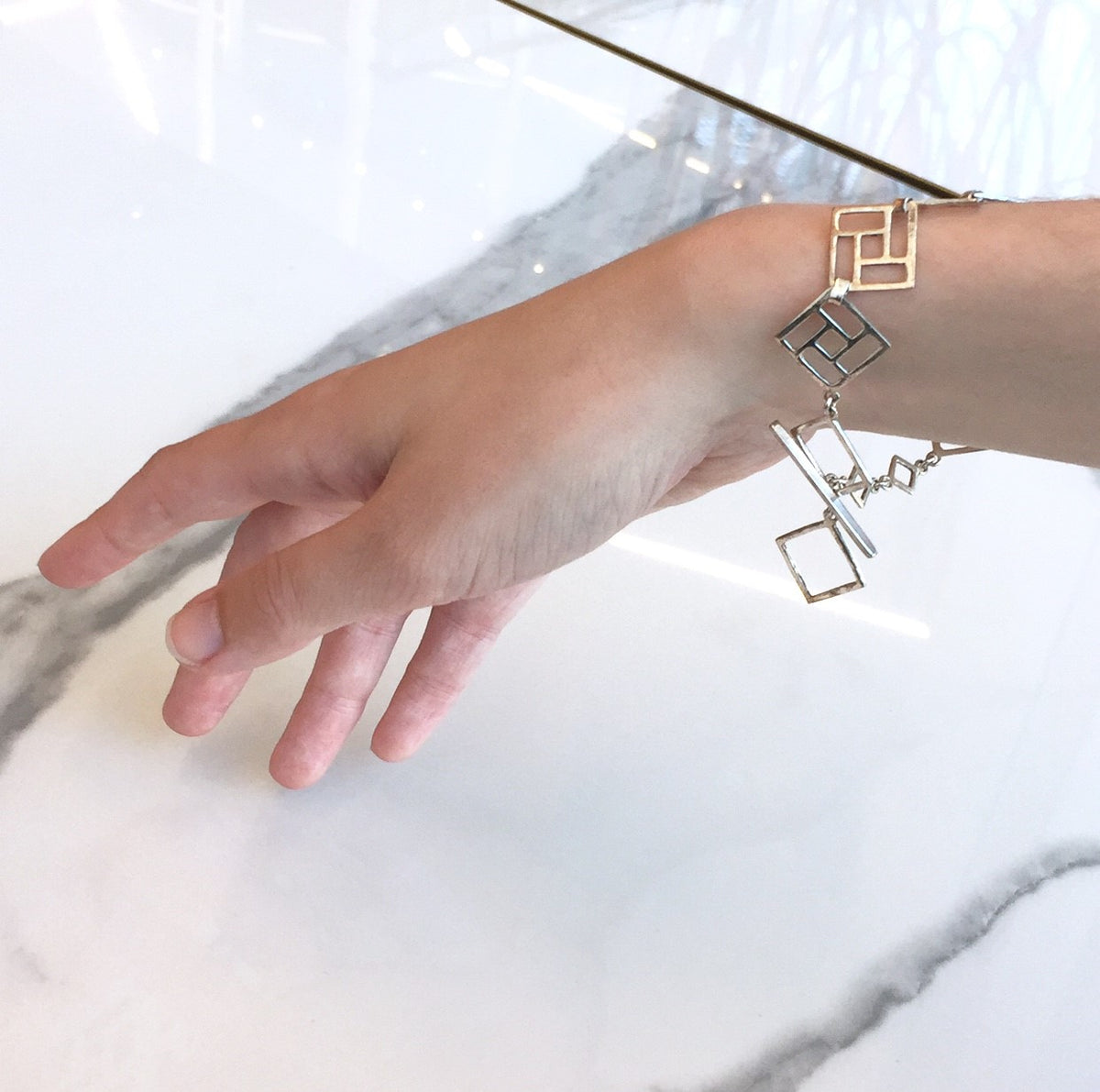 Open Square Link Bracelet