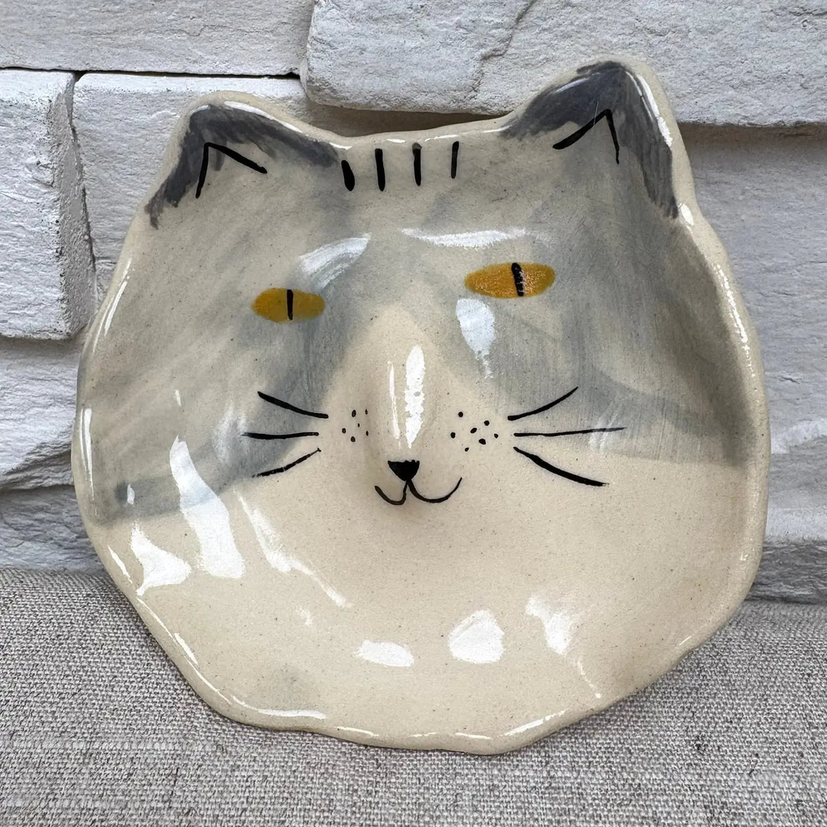 Plat pour bagues en forme de chat