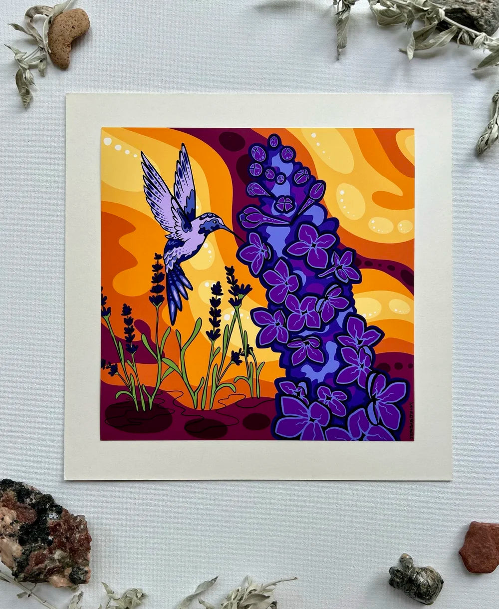 Hummingbird Harmony - 8"x8" Archival Print
