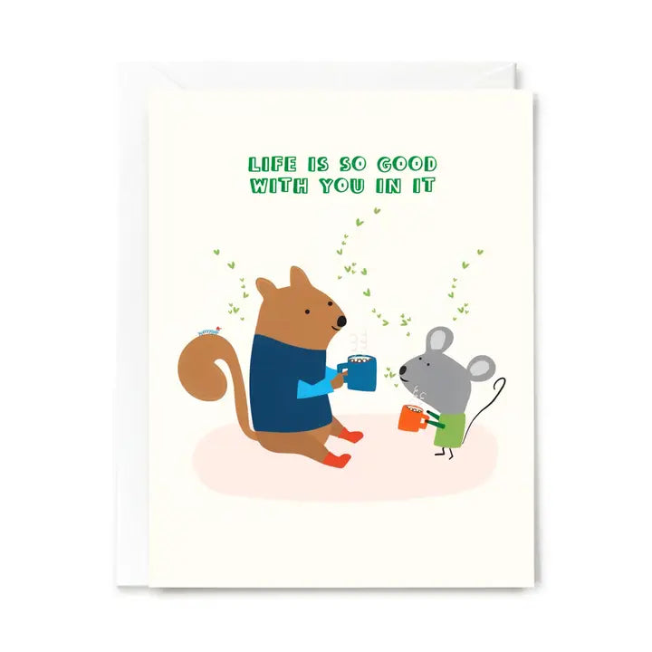 Carte de vœux You Are Here Love & Friendship en forme de cœur