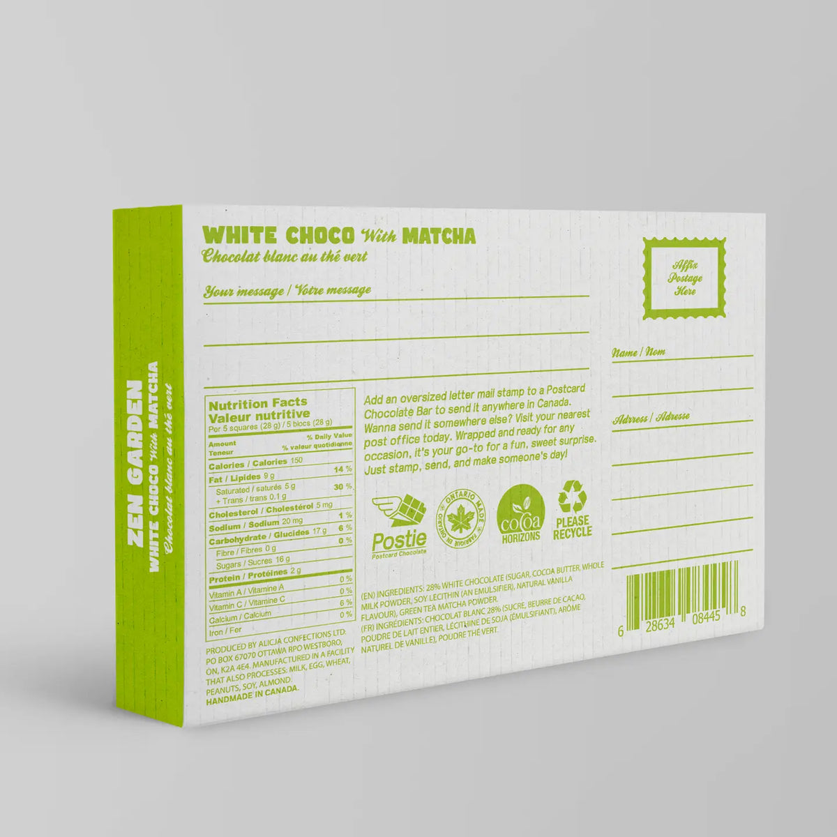 Zen Garden White Postcard Chocolate Bar